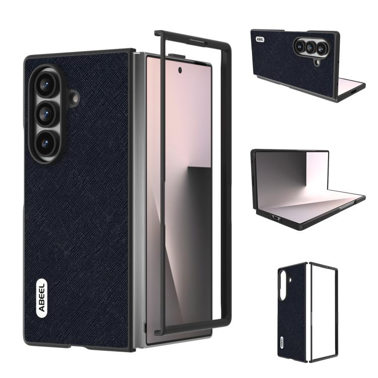 Custodia in vera pelle con texture a croce per Galaxy Z Fold8 Ultra 5G e Samsung