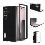 Custodia in vera pelle con texture a croce per Galaxy Z Fold8 Ultra 5G e Samsung