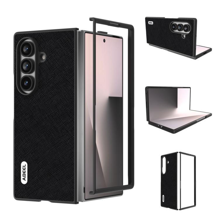 Custodia in vera pelle con texture a croce per Galaxy Z Fold8 Ultra 5G e Samsung