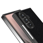 Custodia in vera pelle con texture a croce per Galaxy Z Fold8 Ultra 5G e Samsung