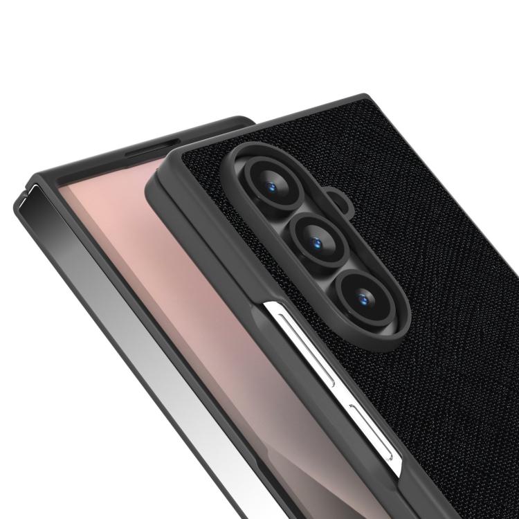 Custodia in vera pelle con texture a croce per Galaxy Z Fold8 Ultra 5G e Samsung
