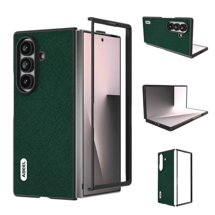 Custodia in vera pelle con texture a croce per Galaxy Z Fold8 Ultra 5G e Samsung