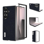 Custodia in vera pelle con texture a croce per Galaxy Z Fold8 Ultra 5G e Samsung
