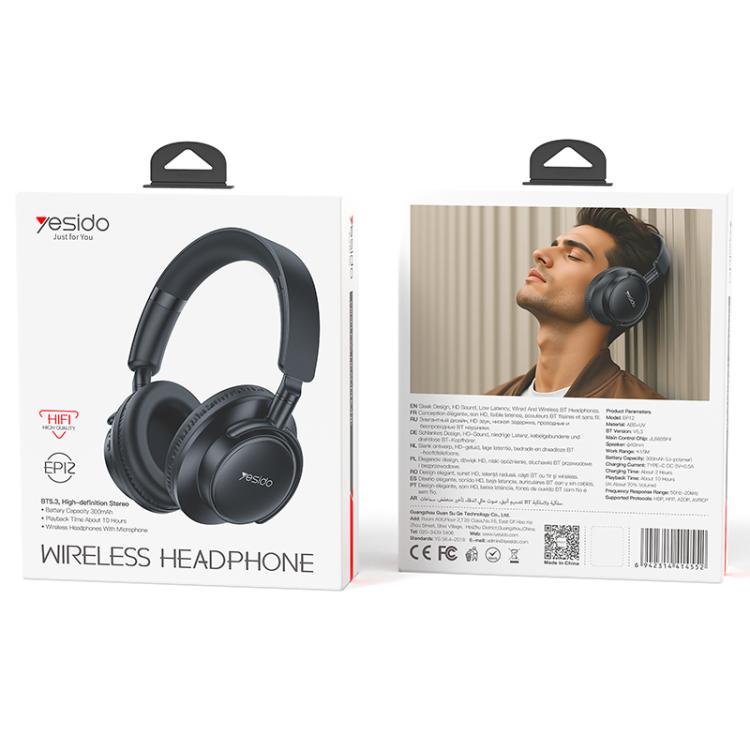 Cuffie wireless Bluetooth circumaurali Yesido EP12