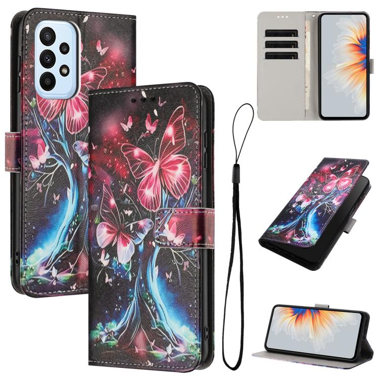 Custodia in pelle con motivo a colori per Samsung Galaxy A23 4G, A14 4G e A34 5G