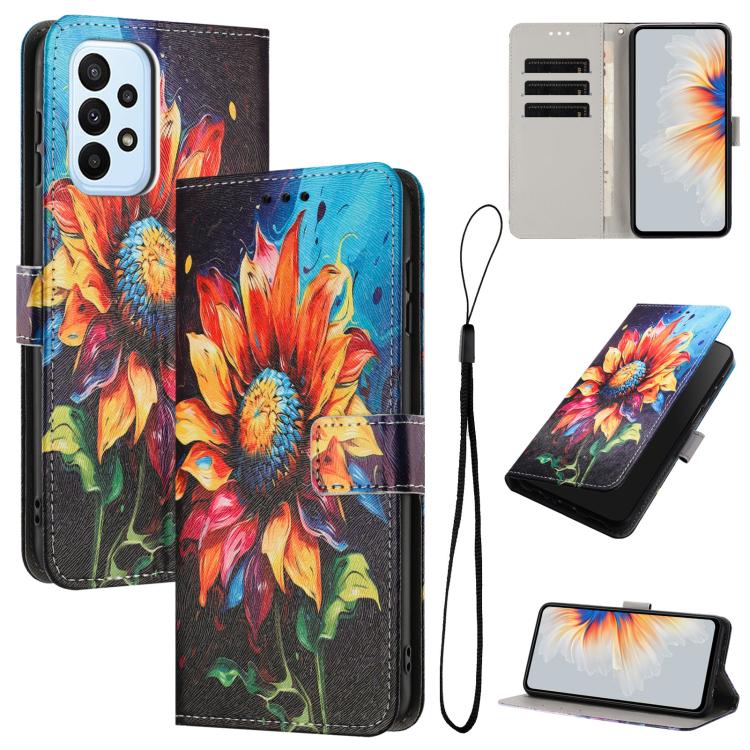 Custodia in pelle con motivo a colori per Samsung Galaxy A53, A73 e A33 5G