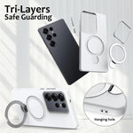 Custodia ibrida TPU e PC con anello girevole per Samsung Galaxy S25 Ultra, S24