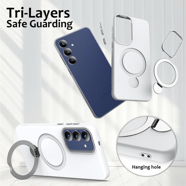 Custodia ibrida TPU e PC con anello girevole per Samsung Galaxy A07 A17 A37 A57
