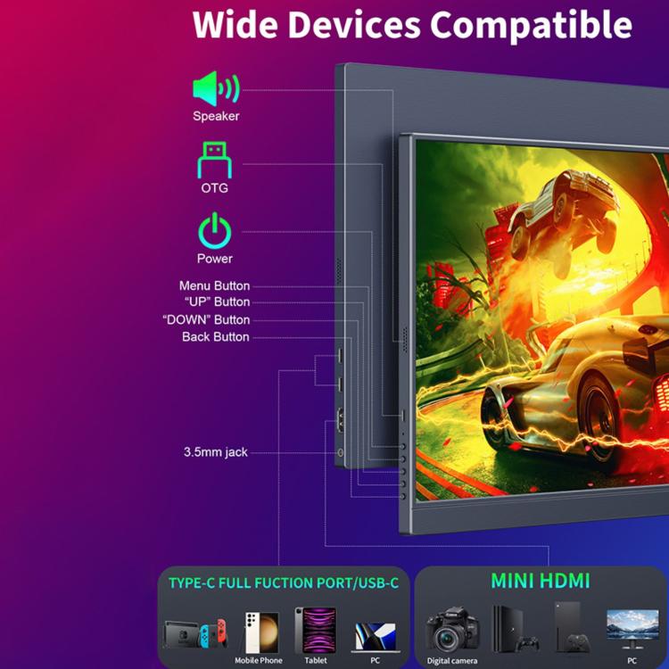 Monitor portatile 16 pollici 2.5K IPS 60Hz per laptop e console
