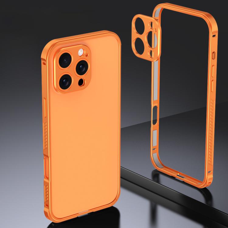 Custodia Armor con telaio in metallo antiscivolo su entrambi i lati e copriobiettivo., For iPhone 16 Pro, For iPhone 16
