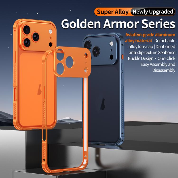 Custodia Armor con telaio in metallo antiscivolo su entrambi i lati e copriobiettivo., For iPhone 17 Pro Max, For iPhone 17 Pro, For iPhone 17, For iPhone 16 Pro Max