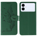 Custodia in pelle con motivo a piume per Samsung Galaxy S26 Edge 5G