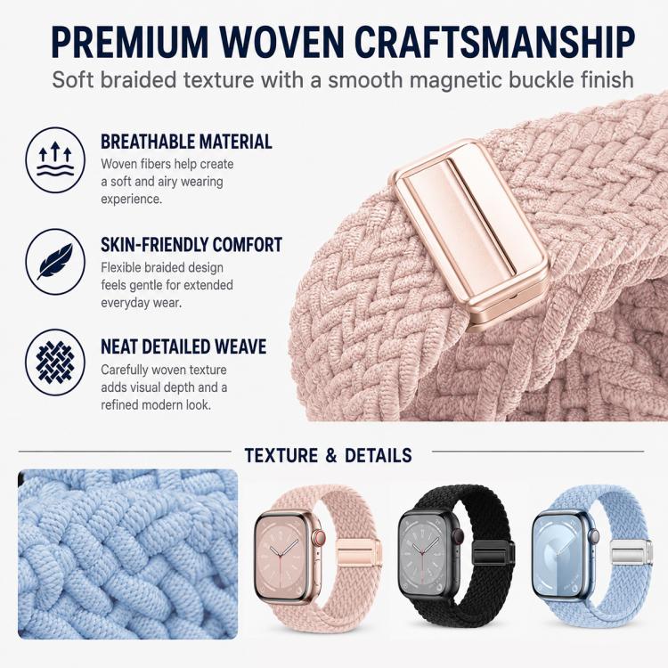 Confezione da 5 cinturini intrecciati con fibbia magnetica per Apple Watch