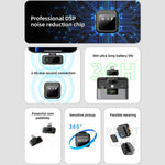Microfono lavalier wireless Q18 2 in 1, Type-C Plug, 8 Pin Plug