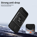 Custodia per telefono multifunzionale magnetica antiurto con finestra scorrevole per obiettivo., For iPhone 7 Plus, For iPhone 7
