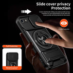 Custodia per telefono multifunzionale magnetica antiurto con finestra scorrevole per obiettivo., For iPhone 7 Plus, For iPhone 7