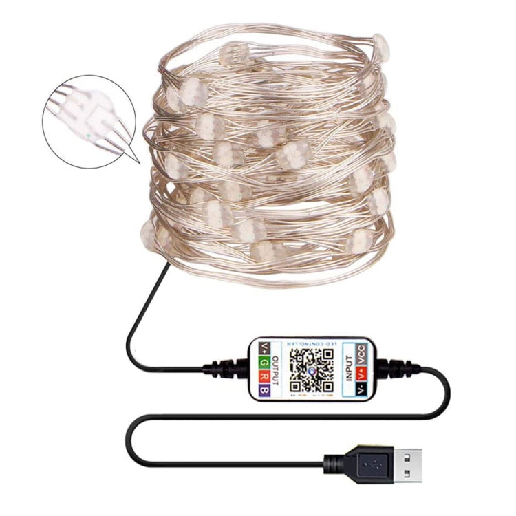 Stringa luminosa LED RGB USB in filo di rame con controllo Blueto