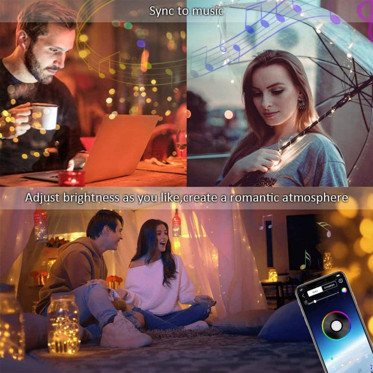 Stringa luminosa LED RGB USB in filo di rame con controllo Blueto