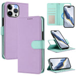 Custodia per telefono in ecopelle vegana con texture litchi rimovibile e chiusura magnetica laterale., For iPhone 14 Plus, For iPhone 14, For iPhone 14 Pro, For iPhone 14 Pro Max