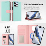 Custodia per telefono in ecopelle vegana con texture litchi rimovibile e chiusura magnetica laterale., For iPhone 13 Pro Max, For iPhone 13 Pro, For iPhone 13, For iPhone 12 / 12 Pro
