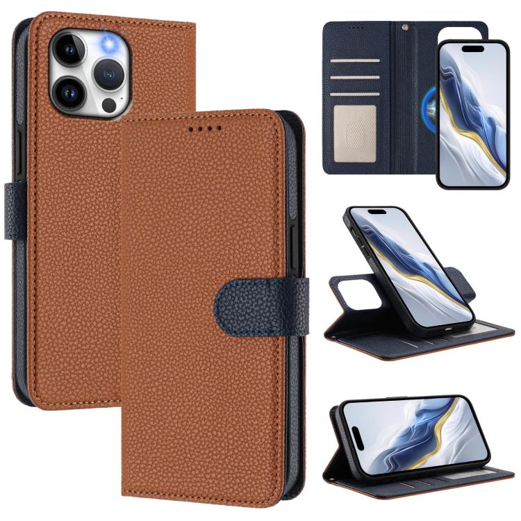 Custodia per telefono in ecopelle vegana con texture litchi rimovibile e chiusura magnetica laterale., For iPhone 12 Pro Max, For iPhone 11 Pro Max, For iPhone 11, For iPhone 11 Pro