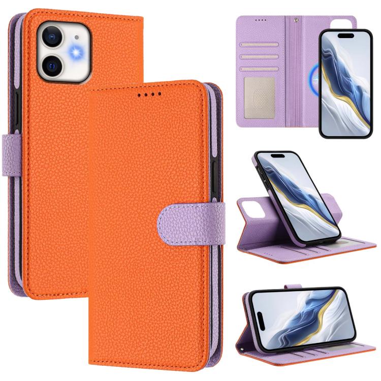 Custodia per telefono in ecopelle vegana con texture litchi rimovibile e chiusura magnetica laterale., For iPhone 12 Pro Max, For iPhone 11 Pro Max, For iPhone 11, For iPhone 11 Pro
