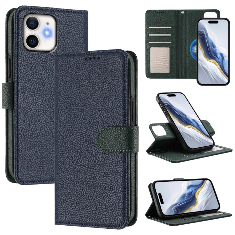 Custodia per telefono in ecopelle vegana con texture litchi rimovibile e chiusura magnetica laterale., For iPhone 12 Pro Max, For iPhone 11 Pro Max, For iPhone 11, For iPhone 11 Pro