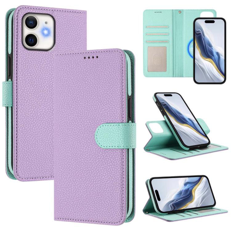 Custodia per telefono in ecopelle vegana con texture litchi rimovibile e chiusura magnetica laterale., For iPhone 12 Pro Max, For iPhone 11 Pro Max, For iPhone 11, For iPhone 11 Pro