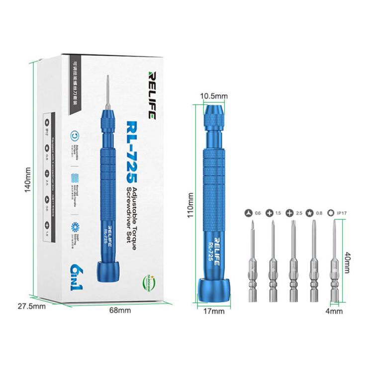 Set di cacciaviti dinamometrici RELIFE RL-725 con 5 punte - immagine 2