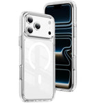 Custodia per telefono Crystal Shield trasparente magnetica ibrida in acrilico e TPU, For iPhone 17 Pro, For iPhone 17, For iPhone Air