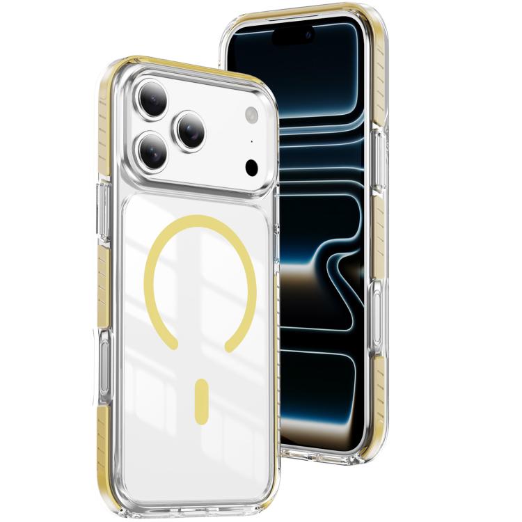 Custodia per telefono Crystal Shield trasparente magnetica ibrida in acrilico e TPU, For iPhone 17 Pro, For iPhone 17, For iPhone Air