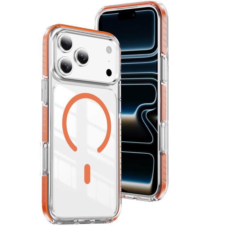 Custodia per telefono Crystal Shield trasparente magnetica ibrida in acrilico e TPU, For iPhone 17 Pro, For iPhone 17, For iPhone Air