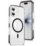 Custodia per telefono Crystal Shield trasparente magnetica ibrida in acrilico e TPU, For iPhone 17 Pro, For iPhone 17, For iPhone Air