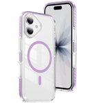 Custodia per telefono Crystal Shield trasparente magnetica ibrida in acrilico e TPU, For iPhone 17 Pro, For iPhone 17, For iPhone Air