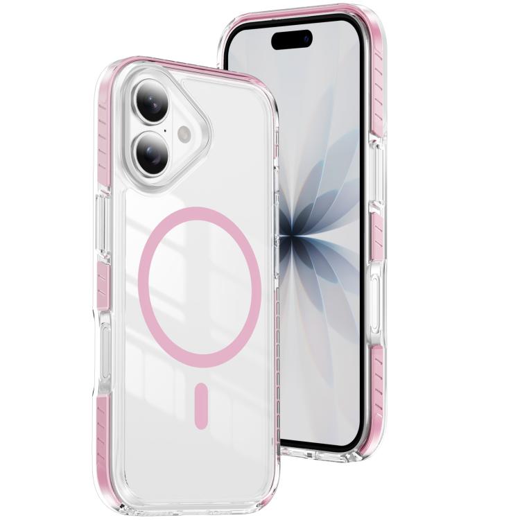 Custodia per telefono Crystal Shield trasparente magnetica ibrida in acrilico e TPU, For iPhone 16, For iPhone 15 Pro Max, For iPhone 15 Pro