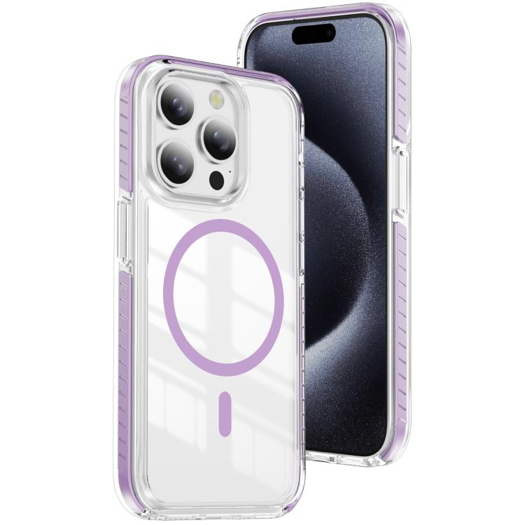 Custodia per telefono Crystal Shield trasparente magnetica ibrida in acrilico e TPU, For iPhone 16, For iPhone 15 Pro Max, For iPhone 15 Pro