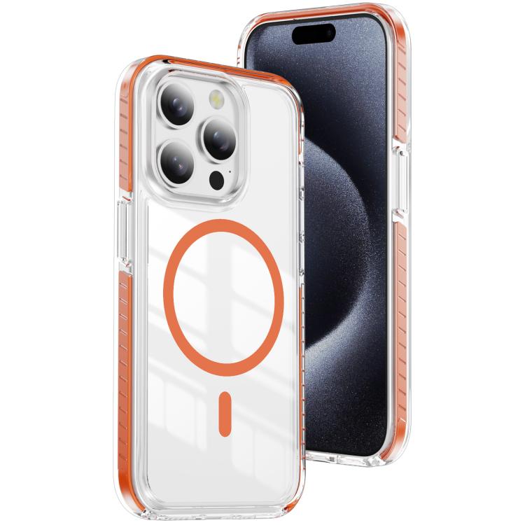 Custodia per telefono Crystal Shield trasparente magnetica ibrida in acrilico e TPU, For iPhone 16, For iPhone 15 Pro Max, For iPhone 15 Pro
