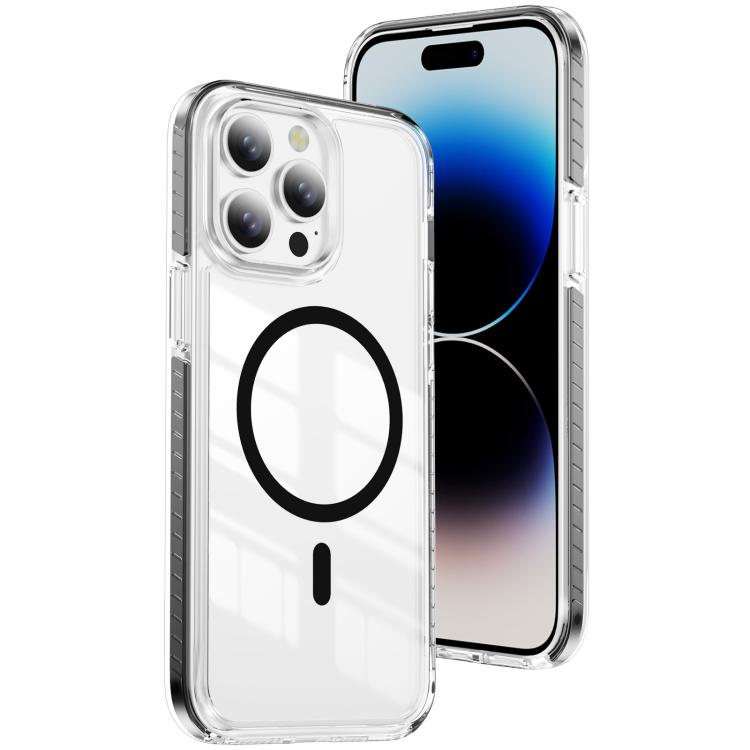Custodia per telefono Crystal Shield trasparente magnetica ibrida in acrilico e TPU, For iPhone 14 / 13, For iPhone 14 Pro, For iPhone 14 Pro Max