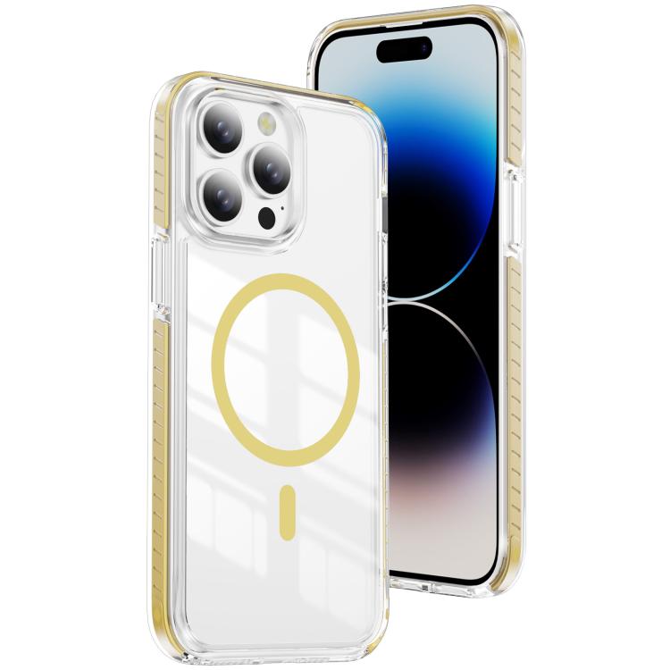 Custodia per telefono Crystal Shield trasparente magnetica ibrida in acrilico e TPU, For iPhone 14 / 13, For iPhone 14 Pro, For iPhone 14 Pro Max