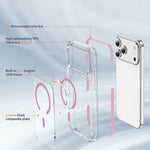Custodia per telefono Crystal Shield trasparente magnetica ibrida in acrilico e TPU, For iPhone 18 Pro, For iPhone 18 Pro Max, For iPhone 17 Pro Max