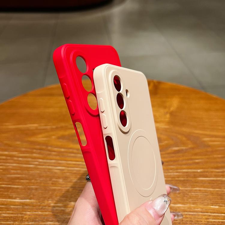 Custodia magnetica in silicone liquido per Samsung Galaxy A05s con cordino