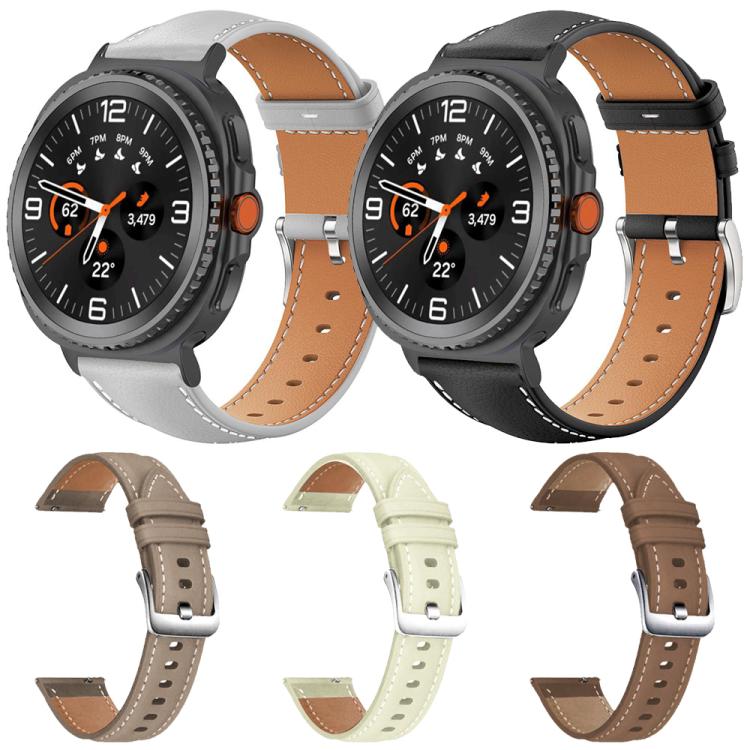Confezione da 5 cinturini per orologio xDfin Flat Head Black Shark in pelle vegana a grana fine., For Samsung Galaxy Watch8 / Watch8 Classic