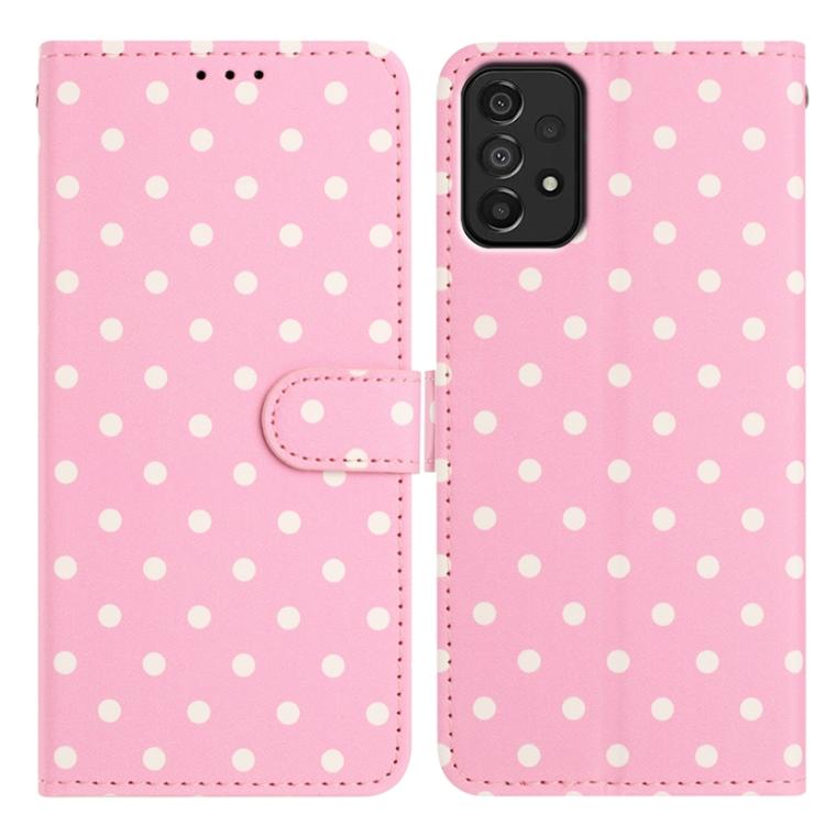 Custodia per telefono in ecopelle con motivo a pois per Samsung Galaxy A13 4G