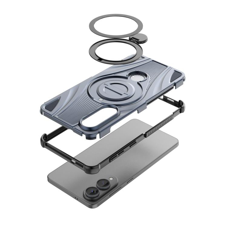 Custodia magnetica con supporto girevole per Samsung Galaxy S25 Edge 5G, Samsung