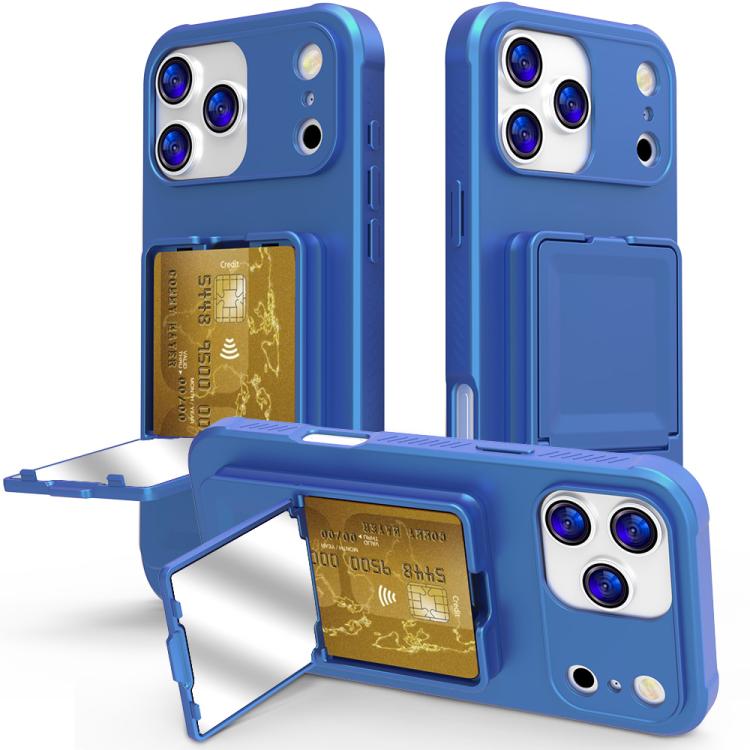 Custodia per telefono con specchietto nascosto in TPU effetto pelle e supporto, For iPhone 17 Pro Max, For iPhone 17 Pro, For iPhone 17, For iPhone Air