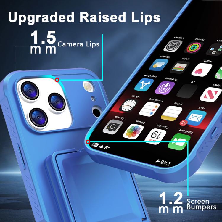 Custodia per telefono con specchietto nascosto in TPU effetto pelle e supporto, For iPhone 17 Pro Max, For iPhone 17 Pro, For iPhone 17, For iPhone Air
