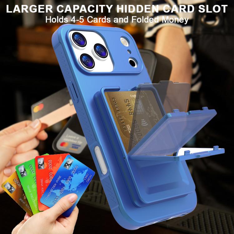 Custodia per telefono con specchietto nascosto in TPU effetto pelle e supporto, For iPhone 17 Pro Max, For iPhone 17 Pro, For iPhone 17, For iPhone Air