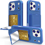 Custodia per telefono con specchietto nascosto in TPU effetto pelle e supporto, For iPhone 17 Pro Max, For iPhone 17 Pro, For iPhone 17, For iPhone Air