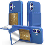 Custodia per telefono con specchietto nascosto in TPU effetto pelle e supporto, For iPhone 17 Pro Max, For iPhone 17 Pro, For iPhone 17, For iPhone Air