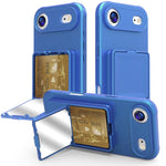 Custodia per telefono con specchietto nascosto in TPU effetto pelle e supporto, For iPhone 17 Pro Max, For iPhone 17 Pro, For iPhone 17, For iPhone Air